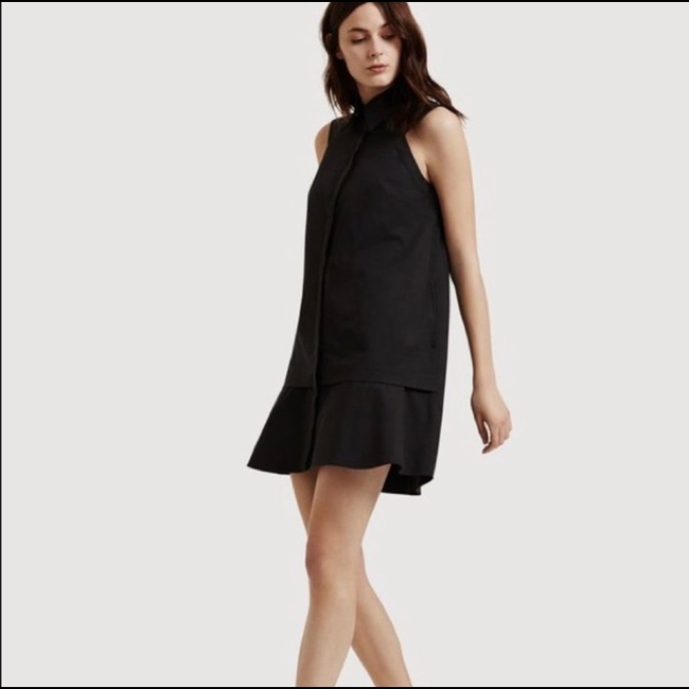 Kit and Ace Black Sleeveless Mini Shift Dress